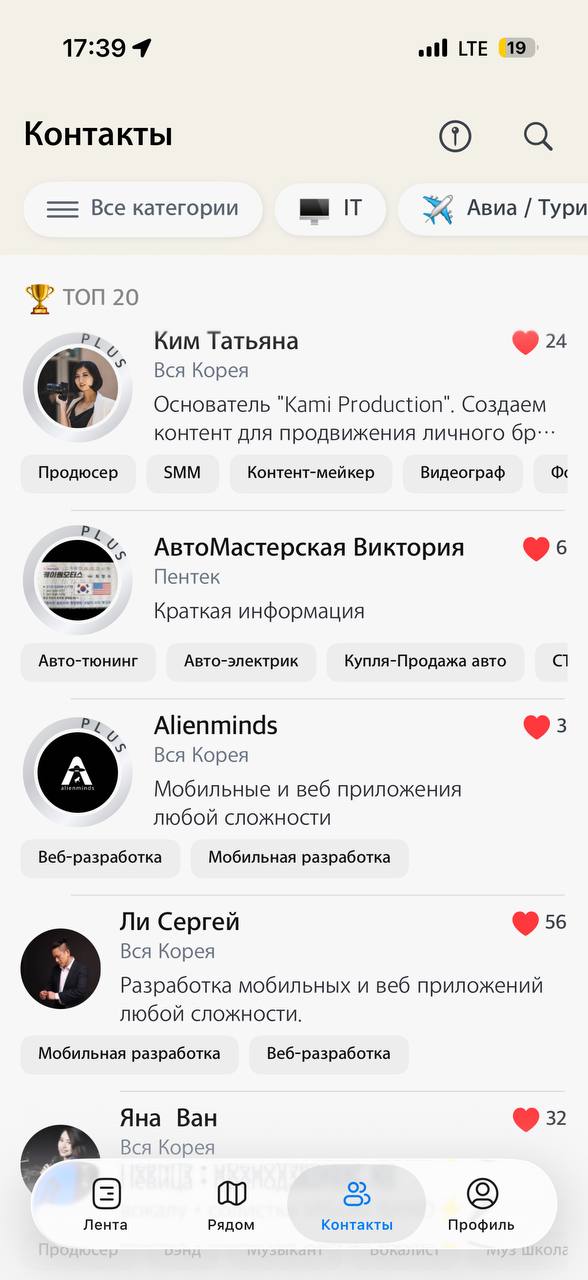 Топ в списке